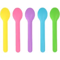 Papstar IJs en dessertlepels (100 stuks) Papier 13 cm assorti kleuren