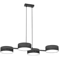 Valotorni Hanglamp Drumz 4, dimbaar, zwart, Woon-/ Eetkamer, metaal, Modern, hanglamp