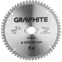 Graphite - Cirkelzaagblad - 235 mm - 60 Tanden - Widiakern