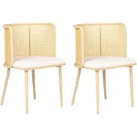 Beliani KOBUK - eetkamerstoel set van 2 - Lichtbeige - Metaal