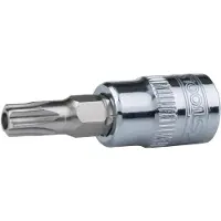 Ks Tools 1/4" CHROMEplus bit-doppen met Torx-profiel en gat aan de voorkant, type TB27, artikelnummer 918.1474