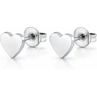 Cilla Jewels oorknoppen Edelstaal Hartje Zilverkleurig