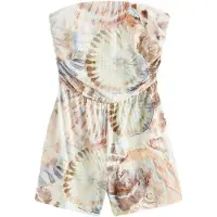 Next Jumpsuit lichtblauw / bruin / donkerlila / mandarijn