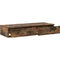 vidaXL Bedlades met lade Rook Eiken 90 x 36,5 x 16,5 cm Bewerkt hout