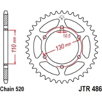 JT Sprockets 520 Jtr486.45zbk Steel Achtertandwiel