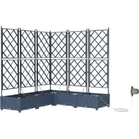 vidaXL Plantenbak 5 st Grijs 120 x 120 x 126 cm PP