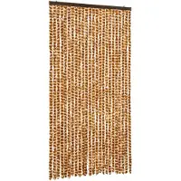 Super Merchant Vliegengordijn 100x200 cm chenille okerkleurig en wit