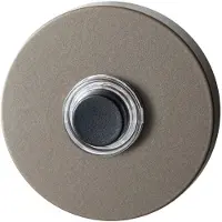 GPF bouwbeslag Beldrukker rond 50x8mm met zwarte button Mocca blend