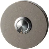 GPF bouwbeslag Beldrukker rond 50x8mm met RVS button Mocca blend