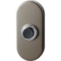 GPF bouwbeslag Beldrukker ovaal 70x32x10mm met zwarte button Mocca blend