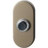 GPF bouwbeslag Beldrukker ovaal 70x32x10 mm met zwarte button Champagne blend