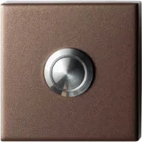 GPF bouwbeslag Beldrukker vierkant 50x50x8 mm met RVS button Bronze blend