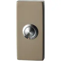 GPF bouwbeslag Beldrukker rechthoekig 70x32x10 mm met RVS button Champagne blend