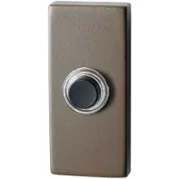 GPF bouwbeslag Beldrukker rechthoekig 70x32x10 mm met zwarte button Mocca blend