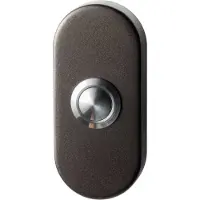 GPF bouwbeslag Beldrukker ovaal 70x32x10mm met RVS button Dark blend