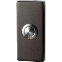 GPF bouwbeslag Beldrukker rechthoekig 70x32x10 mm met RVS button Dark blend