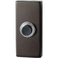 GPF bouwbeslag Beldrukker rechthoekig 70x32x10 mm met zwarte button Dark blend