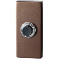 GPF bouwbeslag Beldrukker rechthoekig 70x32x10 mm met zwarte button Bronze blend