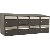 Allux Systeembrievenbus Brickset 4-Breed, 2-Hoog Met Dak Antraciet