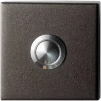 GPF bouwbeslag Beldrukker vierkant 50x50x8mm met RVS button Dark blend