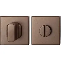 GPF bouwbeslag Toiletgarnituur vierkant 50x50x8 mm stift 8 mm grote knop Bronze blend