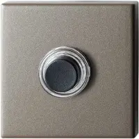 GPF bouwbeslag Beldrukker vierkant 50x50x8mm met zwarte button Mocca blend