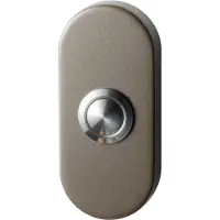 GPF bouwbeslag Beldrukker ovaal 70x32x10 mm met RVS button Mocca blend