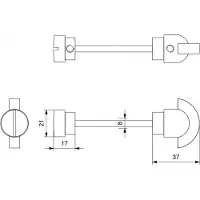 GPF bouwbeslag GPF Toiletstift 5mm voor schild smeedijzer