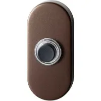 GPF bouwbeslag Beldrukker ovaal 70x32x10 mm met zwarte button Bronze blend