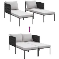 vidaXL Ligstoel Antraciet 153 x 115 x 69.5 cm Gepoedercoat staal