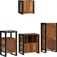 vidaXL Badkamermeubel Set 4 st Veelkleurig en Zwart