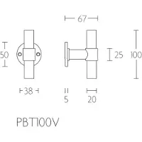 Formani ONE PBT100V voordeurknop mat zwart