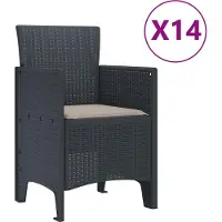 vidaXL Tuin Eettafel Set 13 st Lichtgrijs Polt riet