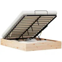 vidaXL Ottoman bedframe met opbergruimte Naturel 120 x 200 cm