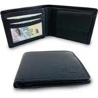 LeonDesign Portemonnee heren - Compact - Leer - Zwart