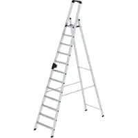 MUNK GmbH vouwladder - aluminium - enkelzijdige toegang - geribbelde treden, tot 150 kg - nivello ladderschoenen - 12 treden