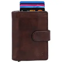Bear design Bobby Pasjeshouder met RFID Bescherming – Pasjeshouder voor 10 Pasjes – Met Briefgeldvak & Muntgeldvak - Bruin