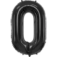 Party Deco Folieballon Cijfer 0 (86 cm) - Zwart