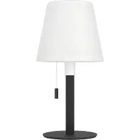 Eglo Montapalma Tafellamp Binnen en Buiten - Oplaadbaar (tot 60 uur licht) - SOLAR - 30 cm - Zwart/Wit - Warm wit licht en instelbaar RGB - Draadloos - Dimbaar