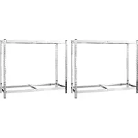 vidaXL Bandenrekken 2-laags 2 st 110x40x110 cm staal zilverkleurig