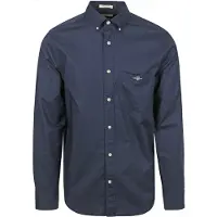 Gant Casual Overhemd Poplin Navy | Donkerblauw | Maat 5XL