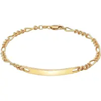 KUZZOI - KUZZOI Armbanden Mannen ID bord Figaro Discreet Classic in 925 Sterling Zilver Herensieraden Heren