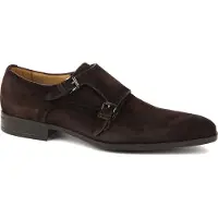 Giorgio Armani Amalfi Schoen Monk Strap Bruin Suede