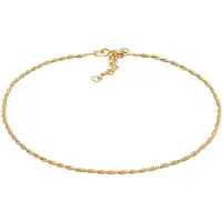 Elli - Elli Enkelbanden Dames Koord Ketting Twisted Basic Tijdloos Trend Verstelbaar in 925 Sterling Zilver