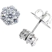 Giorgio Martello Milano Zilver | zirkonia | rozet oorknoppen |met grotere poussette