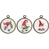 Vervaco - Miniatuur telpakket kit - Kerst - Kerstkabouters set van 3 - PN-0187976 - Borduren - Borduurpakket - Borduurpakket volwassenen - Borduurpakket kind
