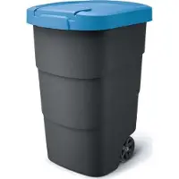 Prosperplast - Wheeler - Grote Afvalbak met wielen 90L - Blauw / Kunststof
