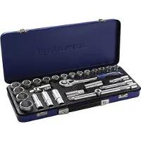 Promat Steeksleutels set, 27-delig, 1/2 inch, sleutelmaten 10-32 mm, 36 tanden, zeshoekig