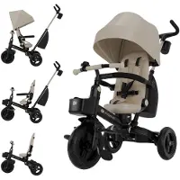 Kinderkraft AVEO 2 PLUS Driewieler 6-in-1 – Verstelbare Zitting & Duwstang – Beige