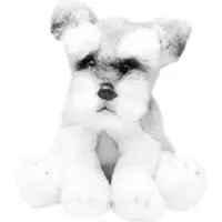 Suki Knuffel Schnauzer - hondenras knuffeldier - wit met grijs - 13 cm